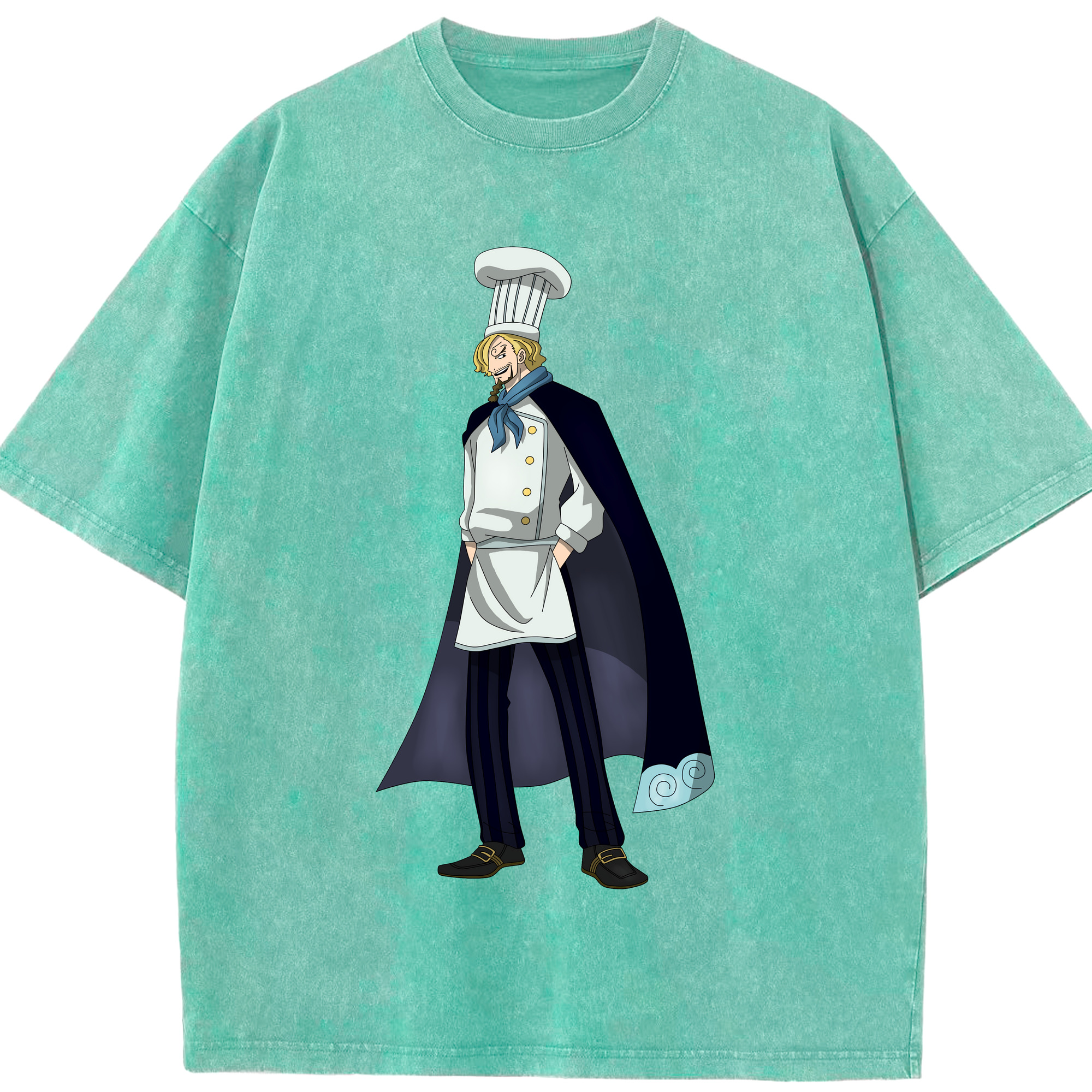 ワンピース サンジ ONE PIECE Sanji 綿100% ヴィンテージ風 半袖Tシャツ（フロントプリント）